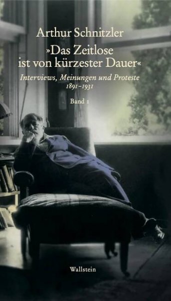 Cover of the print edition. On it there is a photograph of Schnitler lounging on an upholstered chair.