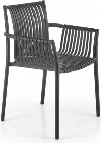 Zahradní plastová židle HUGO - černá