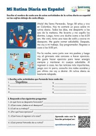My Daily Routine in Spanish - PDF Worksheet - Spanish Learning Lab