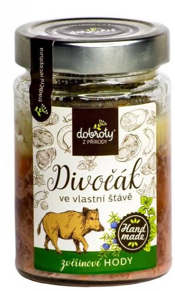 Divočák ve vlastní šťávě, Dobroty z přírody, 250 g