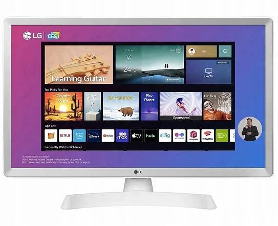 TELEVIZE 24 PALCŮ SMART LG 24TQ510 BLUETOOTH WiFi DVB-T2 HEVC BÍLÁ