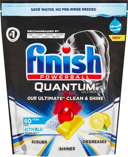 Finish Quantum Ultimate Lemon Sparkle kapsuly do umývačky 60 ks