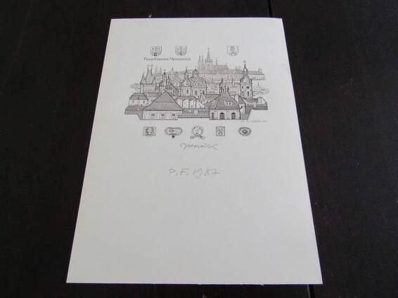 Signovaná grafika Josef Herčík Praga PF 1987 - Výtvarné umění