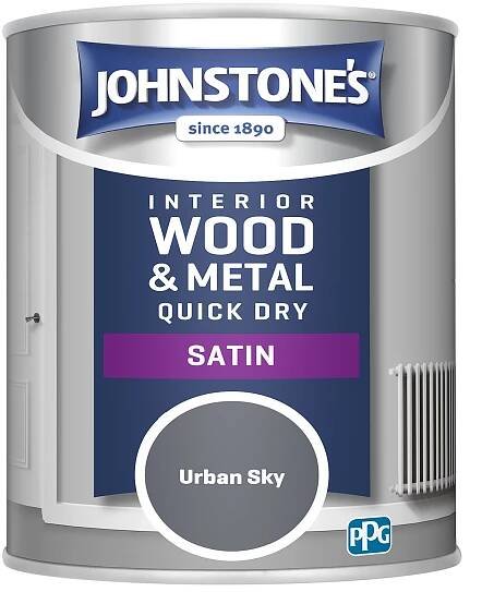 Johnstone's 307076 750ml One Coat Quick Dry Satin Paint - Urban Sky
