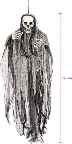 Závěsná Halloweenská dekorace smrtka 90cm