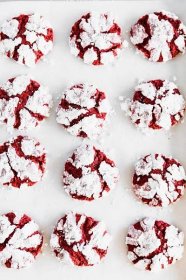 Chocolate Chip Red Velvet Crinkle Cookies