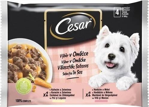 Kapsičky pro psy Cesar Selection v omáčce 4 x 100 g