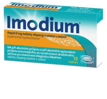 Registrovaný léčivý přípravek Imodium Rapid 2 mg 12 tablet