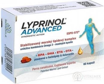 LYPRINOL Advanced Omega 3 (OTA, DHA, ETA, EPA) cps (50 mg Perna Canaliculus, Euphausia superba, Astaxanthin) stabilizovaný lipidový extrakt 1x60 ks