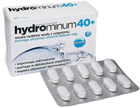 Hydrominum 40+ water retention supplement with diosmin and vitamin B6 for women