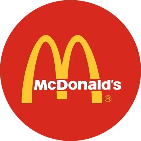 McDonald's logo featuring the iconic golden arches on a red background