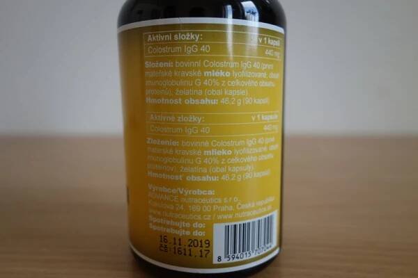 Colostrum Advance – složení