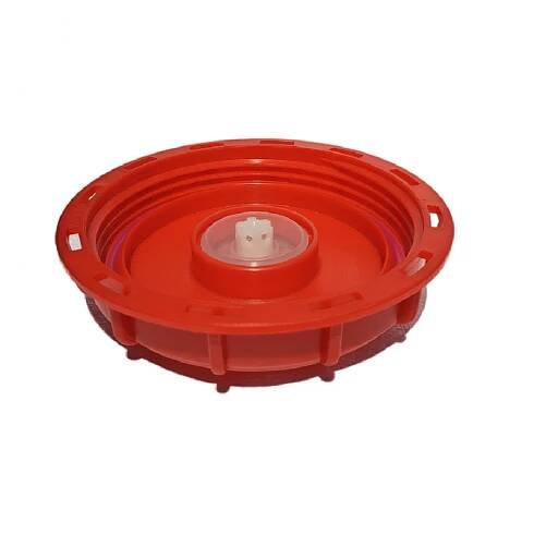 IBC horní šroubovací uzávěr - víko, průměr 155 mm (6") + přetlakový ventil - červené - 2
