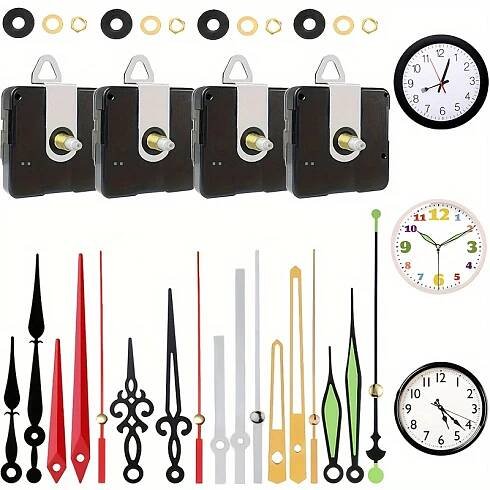 33 Náhradních Dílů Mechanismu Hodin s 6 Páry Různých Ručiček * Mechanismu Hodin Opravné Díly Hodin (Baterie Nejsou Součástí)
