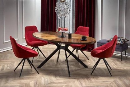 Jídelní set 1x stůl Locarno + 4x židle K431 Červená