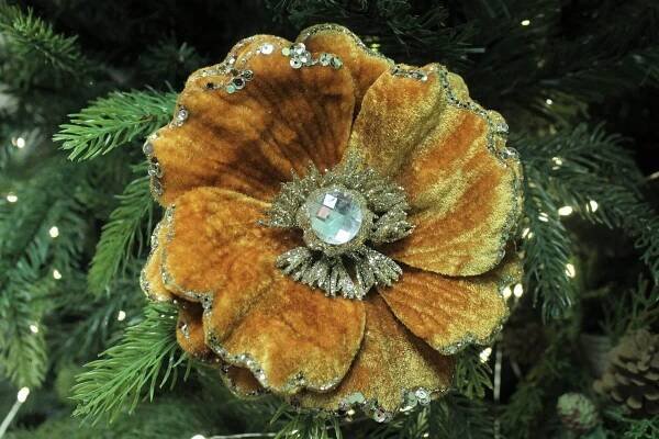 Měděná sametová magnolie na kolíčku 14cm