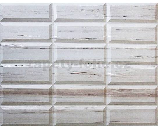 Obkladové panely 3D PVC rozměr 440 x 580 mm obklad krémový dekor Travertin | tapety-folie.cz
