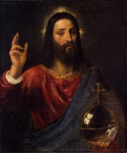 Soubor:Titian, Salvator Mundi (Christ Blessing), c. 1570, oil on canvas, 96 x 80 cm, Hermitage Museum.jpg