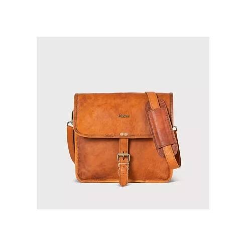 Bagind Indiana - kožená crossbody taška hnědá