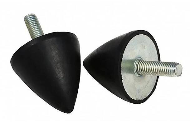Černý gumový doraz tvaru kužele se šroubem FLOMA - průměr 6 cm, výška 6 cm