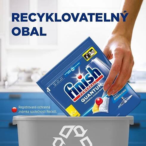 Finish Quantum All in 1 Lemon Sparkle kapsle do myčky nádobí