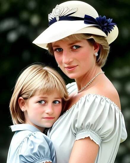 a woman and child are posing for a photo