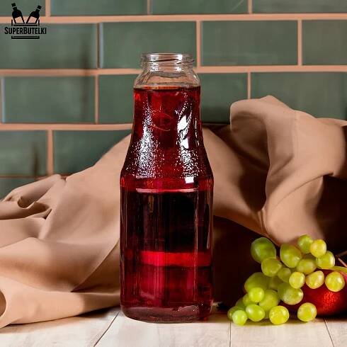 SKLENĚNÁ LÁHEV DŽUS 1000 ML NA DŽUS VÍNO NÁPOJE CIDER 1 L SE ŠROUBOVACÍM UZÁVĚREM +DÁREK Materiál szkło