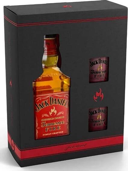 Jack Daniel's Tennessee Fire 35 % 0,7 l dárková kazeta + 2x sklenička od 576 Kč