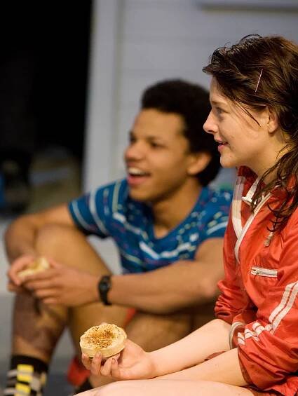 Tunji Kasim as Linden and Matti Houghton as Janie in THE CRACKS IN MY SKIN.JPG