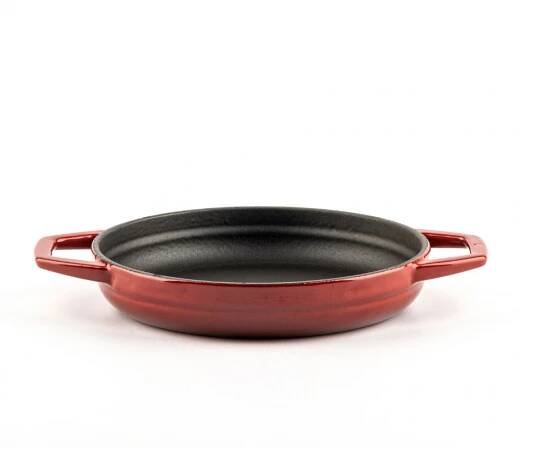 Smaltovaná litinová pánev se dvěma úchyty Hosse Hosse, Rubin, Ф19cm | Plochá litinová pánev