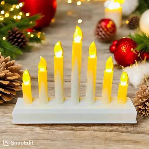 ADVENTNÍ SVÍCEN SVÍČKY 7 LED LAMPIČKY NA BATERIE 7321