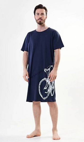 Pánská noční košile s krátkým rukávem Bicykl