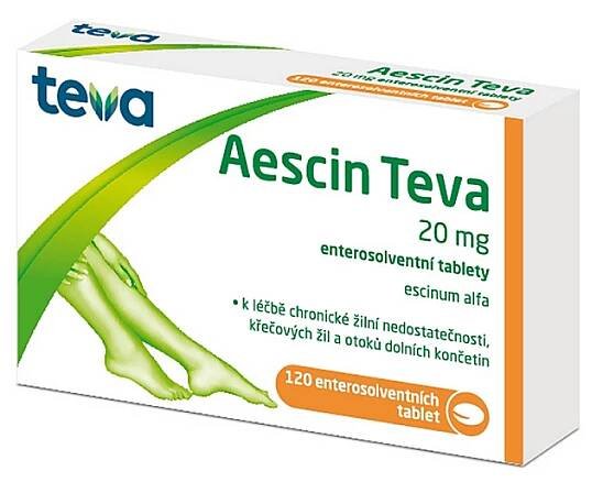 Aescin Teva 20mg 120 tablet | Nejlevnejsi On-Line lekarna na internetu-Lekarna Pohoda.cz