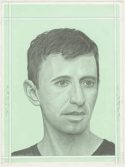 Portrait of Anthony Roth Costanzo, pencil on paper by Phong H. Bui.