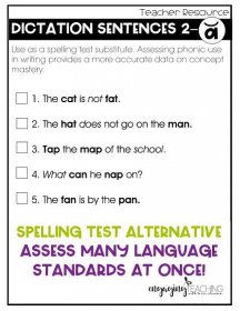 Spelling Test Alternative - Dictation Sentences