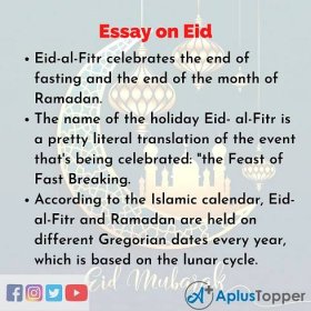 Essay about Eid