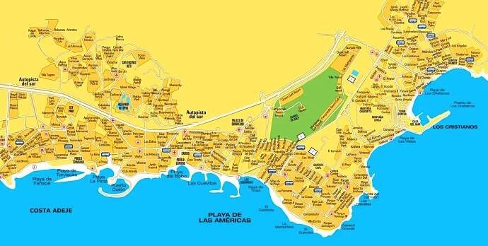 Costa Adeje (Tenerife): Mapa🗺️ Webkamera, Počasí