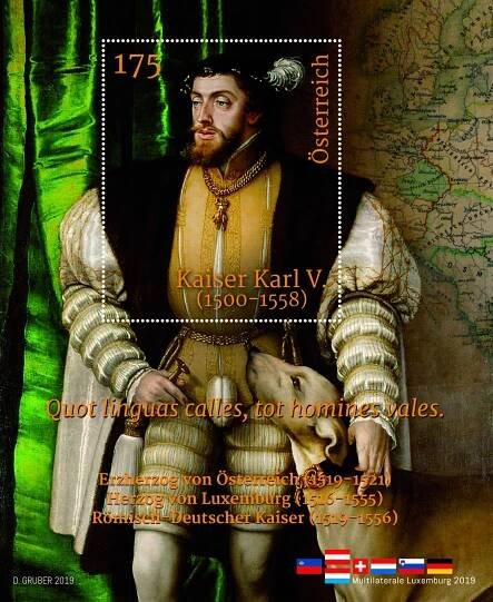 (2019) MiNr. ** - Rakousko - BLOCK - císař Karel V. (1500-1558)