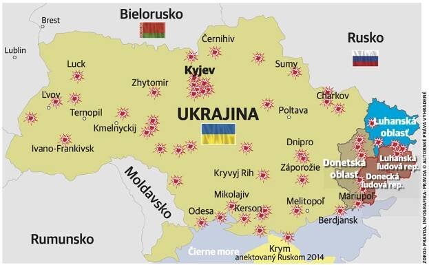 Rusko napadlo Ukrajinu, Zelenskyj vyhlásil všeobecnú mobilizáciu - Svet - Správy - Pravda