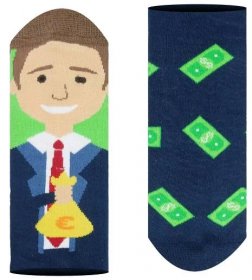 Veselé kotníkové ponožky Money maker | Zelenáčky