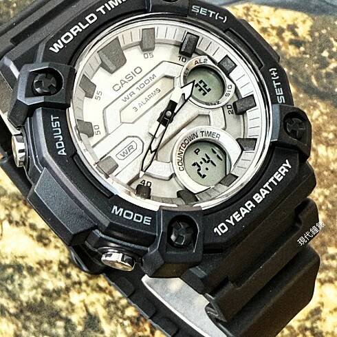 CASIO 卡西歐冒險精神十年電力雙顯腕錶 AEQ-120W-7A 52.2mm 現代鐘錶