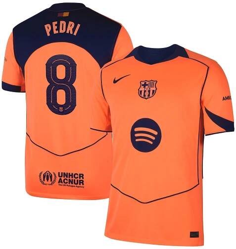 Pedri Barcelona Nike 2025/26 Third Replica Player Jersey - Orange