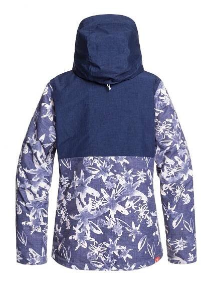 Bunda Roxy Jetty Block mid denim bleached flowers
