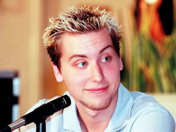  Lance Bass attends press conference prior to 'N SYNC 