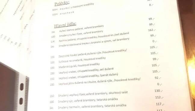 Restaurace -    U Laznicku Menu - Brodská 25