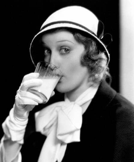 Jeanette Macdonald Drinking A Glass Of Milk, Mid 1930S.