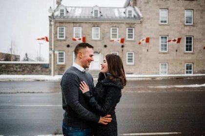 Downtown Ottawa Engagement Session -Outdoor Winter Portraits