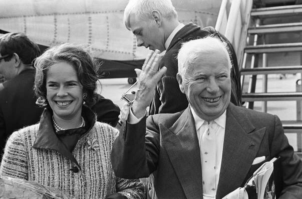 Charlie Chaplin and wife