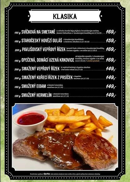 Menu restaurace - Putyka & Worker’s PUB - Týniště nad Orlicí
