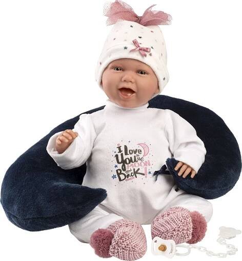 Llorens New Born realistická panenka miminko se zvuky a měkkým látkovým tělem 42 cm